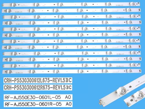 LED podsvit 550mm sada Sharp celkem 12 pásků / DLED Backlight CRH-P5530300612L675-REV1.5BC