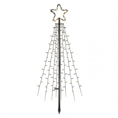 LED vánoční strom kovový, 180 cm, venkovní i vnitřní, teplá bílá, časovač, 1550000025