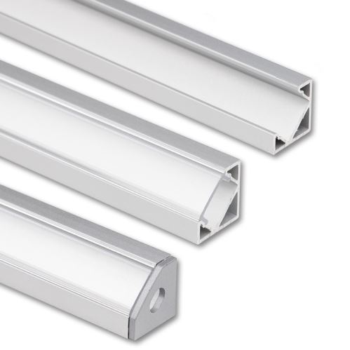 MCLED PROFIL AL ROHOVÝ RJ 19X19MM VČETNĚ ČIRÉHO DIFUZORU 2M ML-761.067.43.2