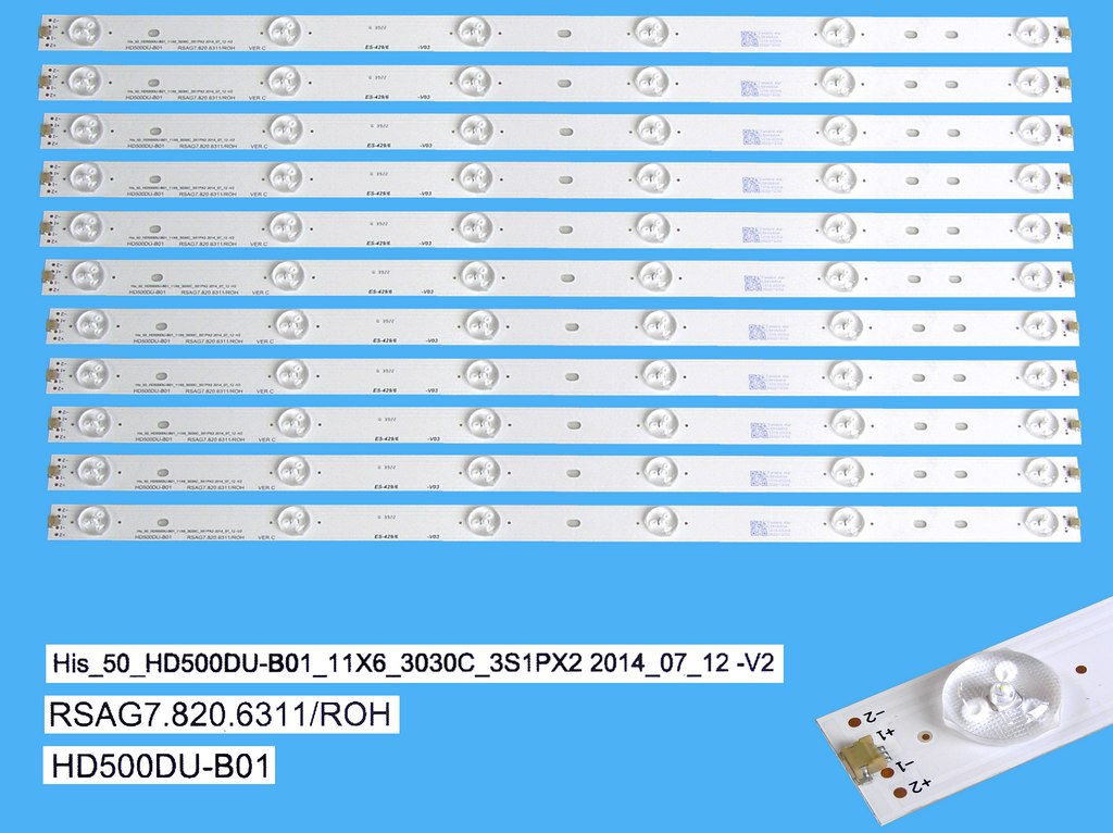 LED podsvit 505mm sada Hisense celkem 11 pásků / L