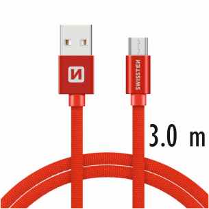 SWISSTEN DATA CABLE USB / MICRO USB TEXTILE 3,0M R