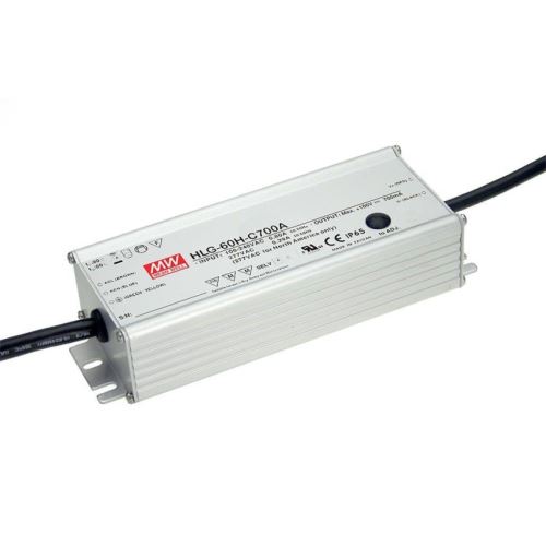 MEANWELL ZDROJ PRO LED HLG-60H-C700A 70W VSTUP 90-305V AC, 127-431V DC VÝSTUP 700MA 50-100