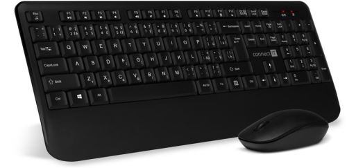 CONNECT IT Combo bezdrátová černá klávesnice + myš, (+1x AAA +1x AA baterie zdarma), CZ + 