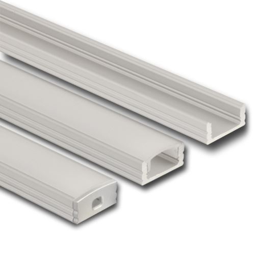 MCLED PROFIL AL PŘIS. 17X8MM MATNÝ DIFUZOR KOMPLET 1M ML-761.022.02.1