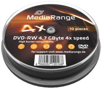 MEDIARANGE DVD-RW 4,7GB 4x spindl 10ks