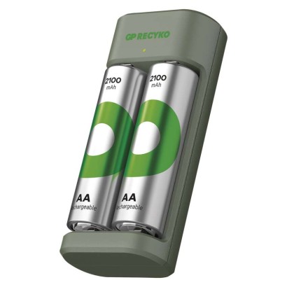 Nabíječka baterií GP Eco E221 + 2× AA ReCyko 2100, 1604822110