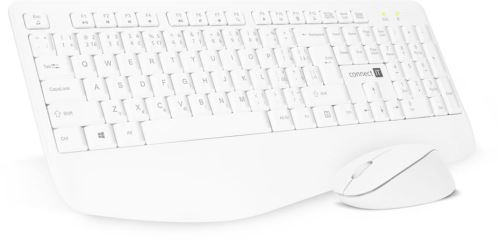 CONNECT IT Combo bezdrátová bílá klávesnice + myš, (+1x AAA +1x AA baterie zdarma), CZ + S