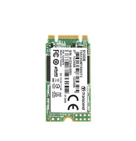TRANSCEND MTS552T2 512GB Industrial 3K P/E SSD disk M.2, 2242 SATA III 6Gb/s (3D TLC), 560