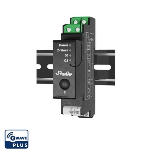 SHELLY WAVE PRO 2PM SPÍNACÍ MODUL NA DIN LIŠTU S MĚŘENÍM SPOTŘEBY 2KANÁLOVÝ Z-WAVE