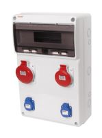 FAMATEL SKŘÍŇ ZÁSUVKOVÁ ZSF20101000.V /3952 IP54 POUZE VYDRÁTOVANÁ 2X230V 1X16/5 1X32/5 ŠEDÁ