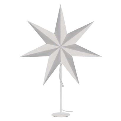 Svícen na žárovku E14 s papírovou hvězdou bílý, 67x45 cm, vnitřní DCAZ06