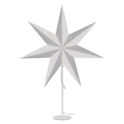 Svícen na žárovku E14 s papírovou hvězdou bílý, 67x45 cm, vnitřní, 1550005005