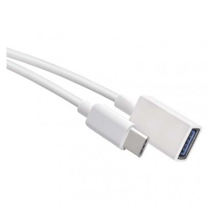 Datový OTG kabel USB-A 3.0 / USB-C 3.0  s funkcí redukce, 15 cm, bílý SM7054
