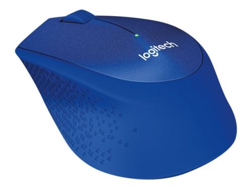 Logitech myš Wireless M330 Silent Plus, optická, bezdrátová, 3 tlačítka, modrá, 1000dpi