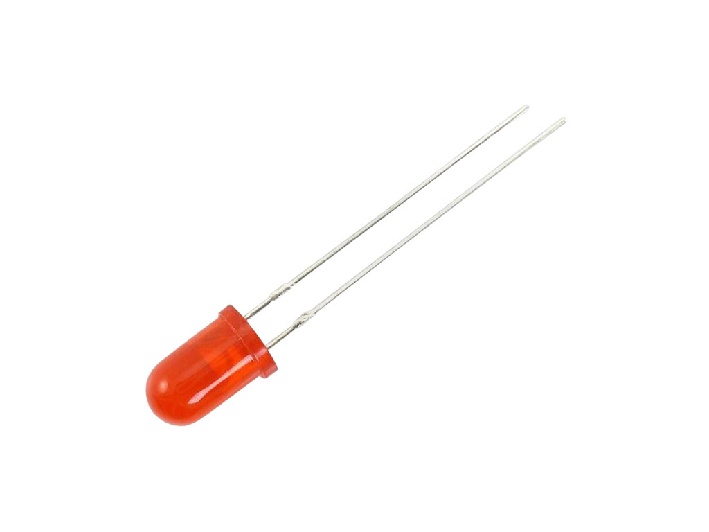 LED dioda červená 5mm, superjasná, kulatá, L-53SRD