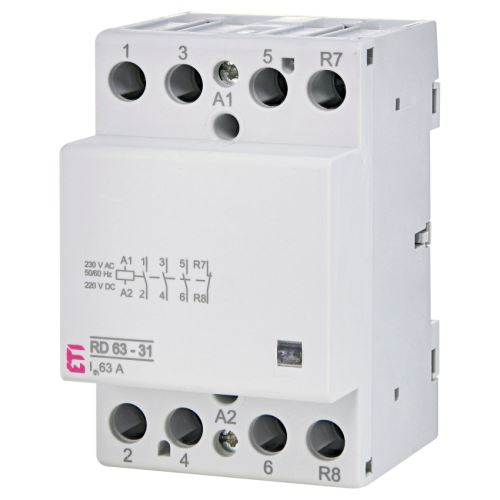 ETI STYKAČ RD 63-31 4-PÓL. 3M 3XZ + 1XV IN=63A UN=230V AC/DC 002464028