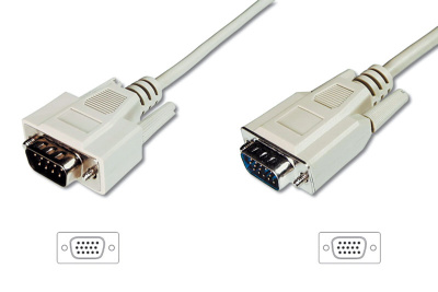 Digitus Monitor kabel, VGA, stíněný, béžový AWG28,