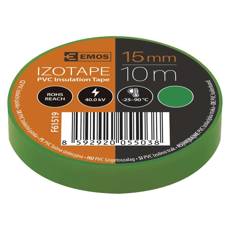 Izolační páska PVC 15mm / 10m zelená, 2001151090