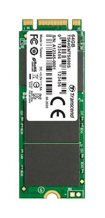 TRANSCEND MTS600S 64GB SSD disk M.2 2260, SATA III 6Gb/s (MLC), 520MB/s R, 100MB/s W, reta