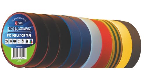 Izolační páska PVC 19mm / 20m barevný mix F61999