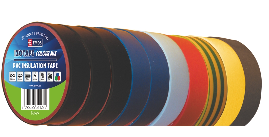 Izolační páska PVC 19mm / 20m barevný mix, 2001192099