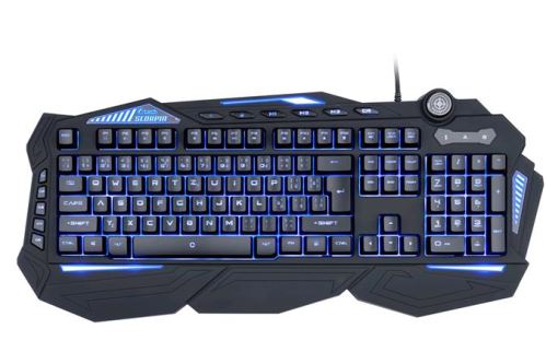 C-TECH herní klávesnice Scorpia V2 (GKB-119), pro gaming, CZ/SK, 7 barev podsvícení, progr