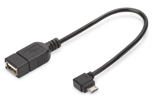 Digitus Adaptérový kabel USB 2.0, OTG, typ micro B - A M / F, 0,15 m, USB 2.0 v souladu, p