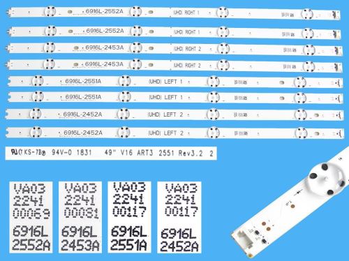 LED podsvit sada LG AGF79047302 celkem 8 pásků / DLED TOTAL ARRAY AGF79047302 / 6916L-2452