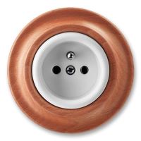 ABB DECENTO 6619K-C06347 52 ZÁSUVKA JEDNONÁSOBNÁ S OCHRANNÝM KOLÍKEM BÍLÁ (PORCELÁN)/TŘEŠEŇ