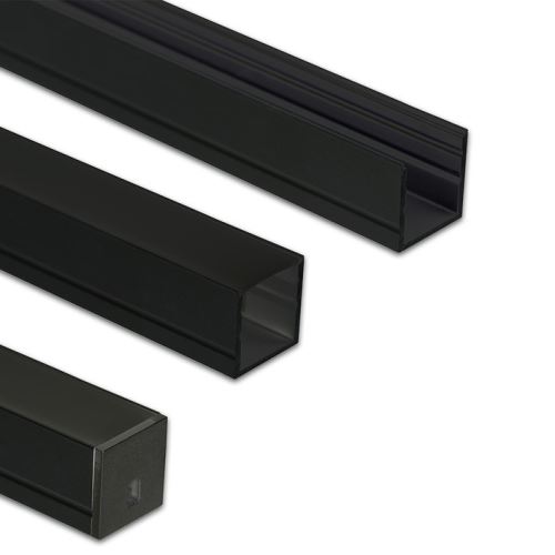 MCLED PROFIL AL PŘIS. PY ČERNÝ 15X15MM VČETNĚ ČERNÉHO DIF 2M ML-761.317.74.2