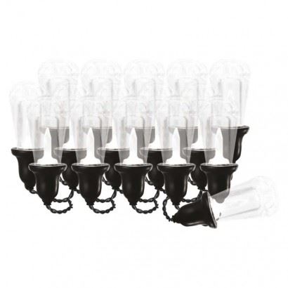LED světelný řetěz – 16x párty žárovky čiré, 7,6 m, venkovní i vnitřní, teplá bílá DCPW04