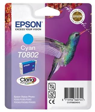 EPSON cartridge T0802 cyan (kolibřík)