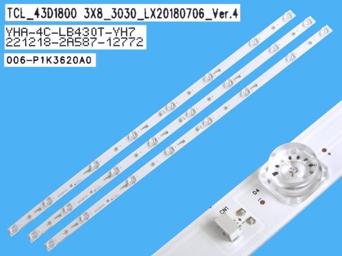 LED podsvit 770mm sada Thomson TCL_43D1800  celkem 3 pásky / DLED TOTAL ARRAY TCL_43D1800 