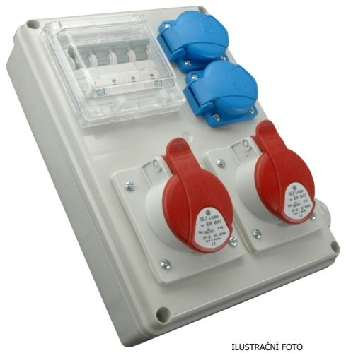 DK ROZVODNICE ZÁS. 2X3243+2X230V JIŠTĚNÁ IP44 ROS-I 3200
