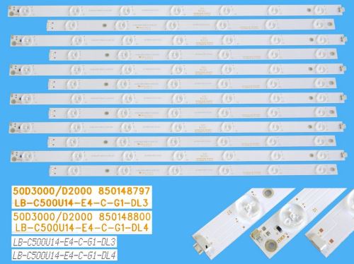 LED podsvit 990mm sada Changhong 50" celkem 12 kusů  / LED Backlight 990mm - 13 D-LED 50D3