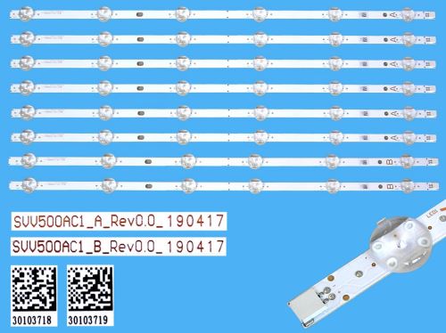 LED podsvit 537mm sada Vestel 23642249 celkem 8 pásků / D-LED Backlight Array SVV500AC1 30