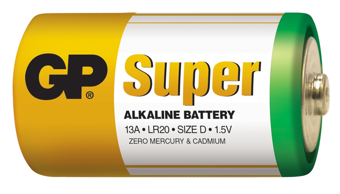 Alkalická baterie GP Super D (LR20), 1013402000