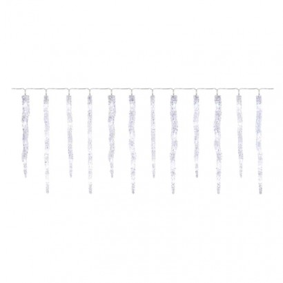 LED vánoční girlanda - rampouchy, 12 ks, 3,6 m, venkovní i vnitřní, studená bílá, 1550002033