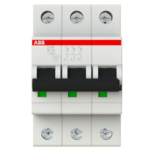 ABB JISTIČ S203-B10 3P 10A B 6KA