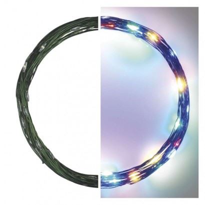 LED vánoční nano řetěz zelený, 4 m, venkovní i vnitřní, multicolor, časovač D3AM01