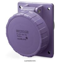 SCAME ZÁSUVKA VESTAVNÁ IEC309 DO 50V ŠIKMÁ 2P 16A 20-25 V 50/60 HZ IP67 435.1615
