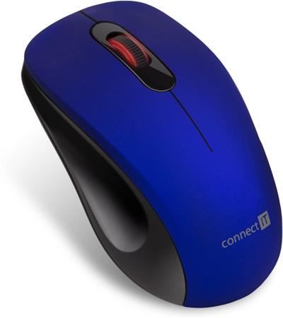 CONNECT IT "MUTE" bezdrátová optická tichá myš, USB, (+ 1x AA baterie zdarma), modrá