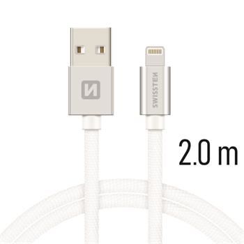 SWISSTEN DATA CABLE USB / LIGHTNING TEXTILE 2,0M SILVER