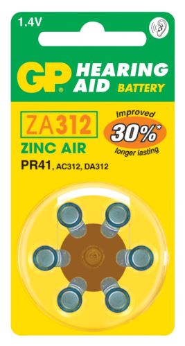 Baterie do naslouchadel GP ZA312 (PR41) B3512
