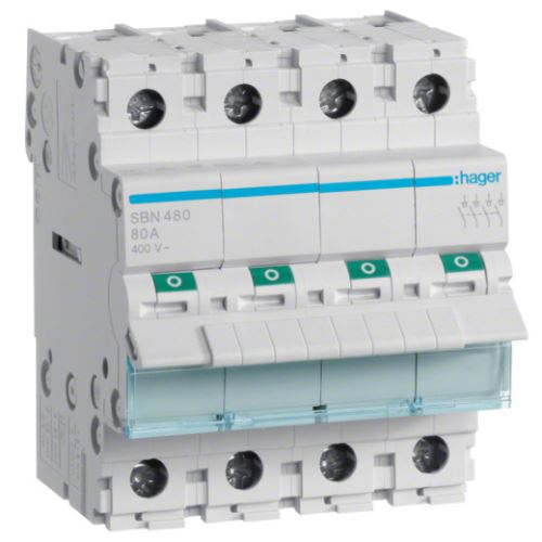 HAGER SBN480 VYPÍNAČ 4P 80A 400V (SB480)