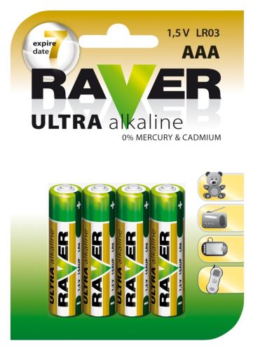 Alkalická baterie RAVER AAA (LR03) B7911