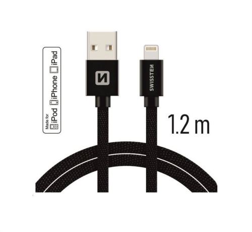 SWISSTEN kabel USB Lightning MFI 1,2m 3A černá