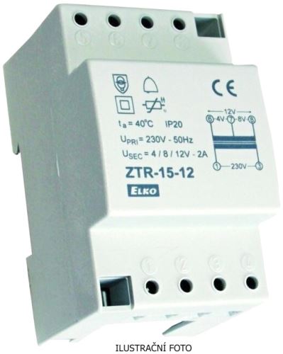 ELK TRAFO ZVONK. ZTR-15-12 4-8-12V,15VA,2M 3928