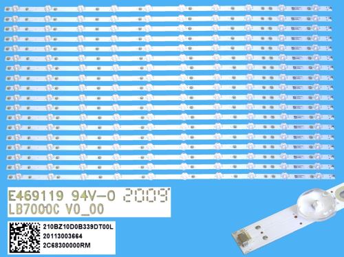 LED podsvit 770mm sada Philips celkem 18 kusů  / LED Backlight 10 D-LED LB7000C V0_00 / 21