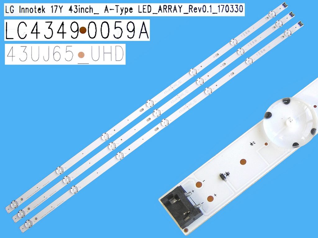 LED podsvit sada LG CSP43 celkem 3 pásky 828mm / D